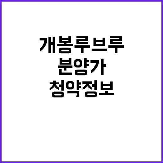 개봉 루브루 청약 …