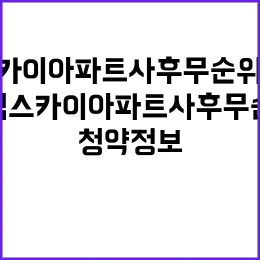 신림스카이아파트 사후무순위(15차) 청약 정보 놓치지 마세요!