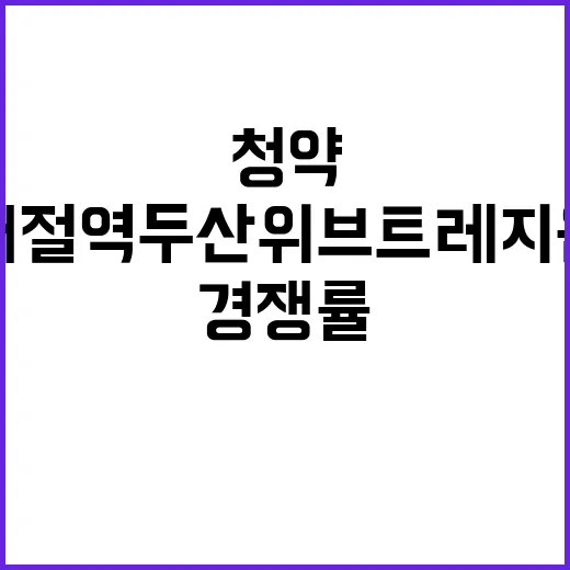 새절역 두산위브 트레지움 청약 시작 경쟁률 예상!