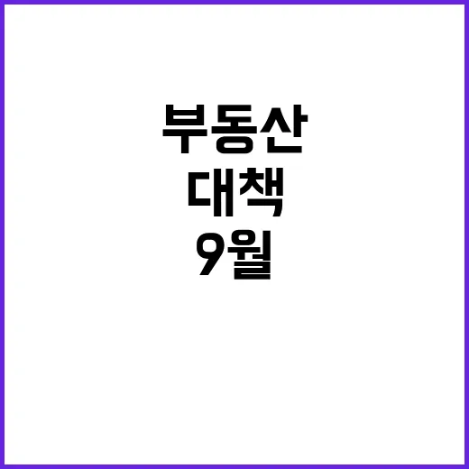 부동산 대책 9월 제·개정안 발의 소식!