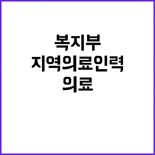 “지역 의료인력 복지부의 최선은 무엇일까?”