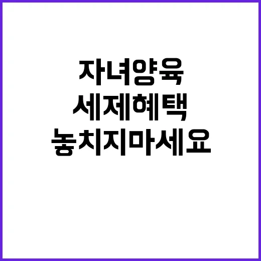 세제혜택 자녀 양육…