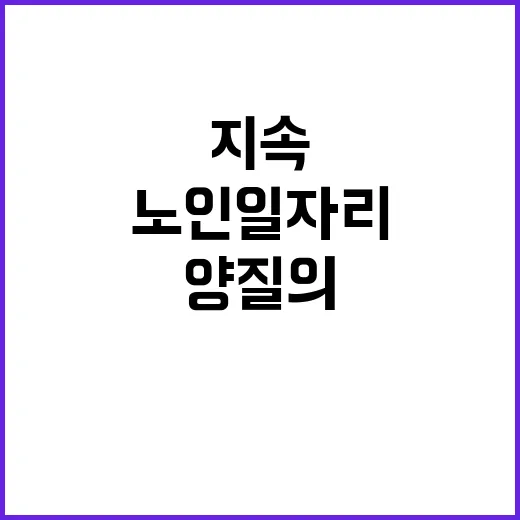 양질의 노인일자리 …