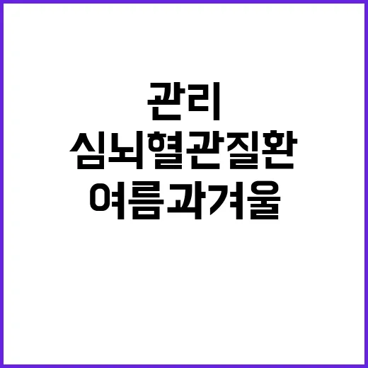 심뇌혈관질환 관리법 여름과 겨울 당신의 생명!