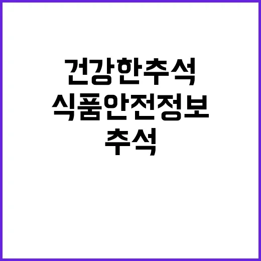 식품 안전 정보 건강한 추석 준비하기!