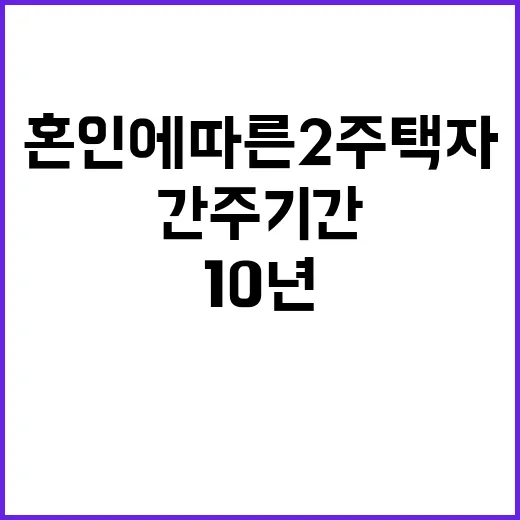 혼인에 따른 2주택…