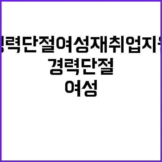 경력단절여성 재취업 지원의 모든 것!