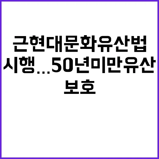 근현대문화유산법 시행…50년 미만 유산 보호 시작!