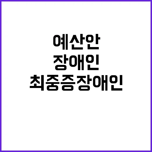 예산안 최중증 장애…