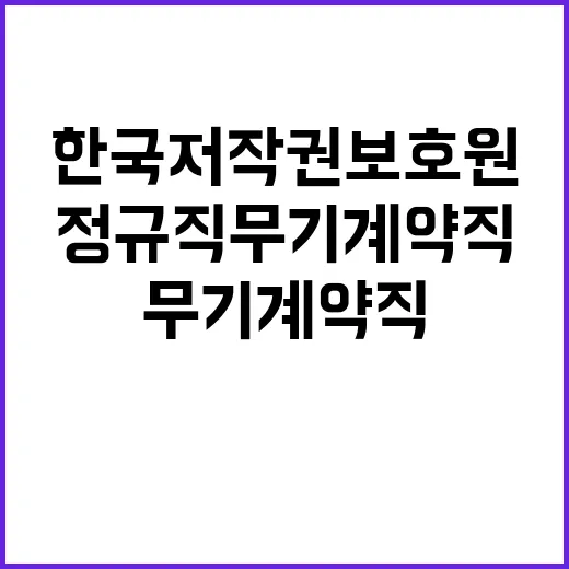 한국저작권보호원 2024년 하반기 직원 채용 공고