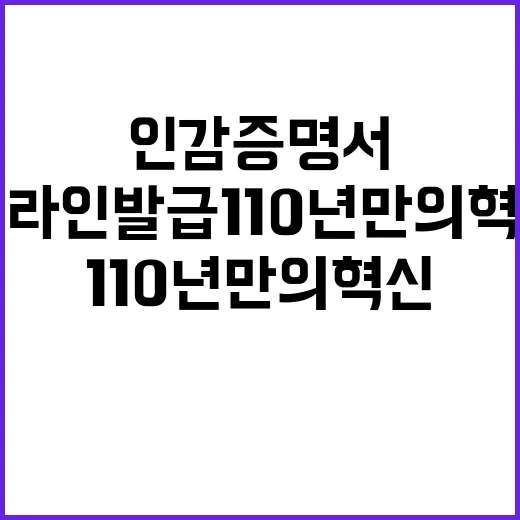 ‘인감증명서’ 온라인 발급 110년 만의 혁신!