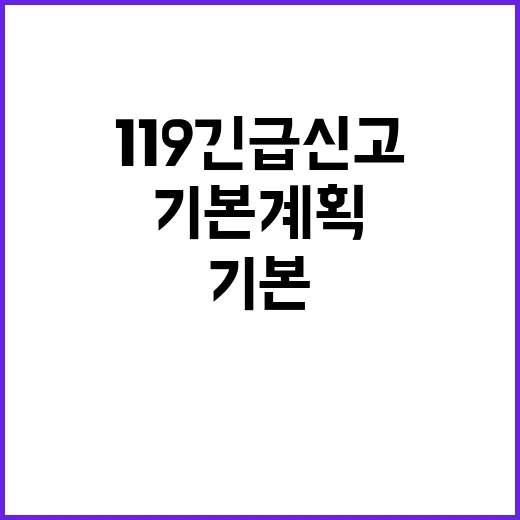 ‘119긴급신고’ 신속성과 효율성 기본계획 공개!