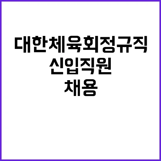 [대한체육회] 하반기 정규직 신입직원(전문기술직) 공개 채용