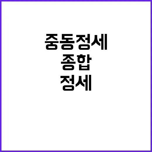 중동정세 위기! 종합상황실 비상대응 반응 시작