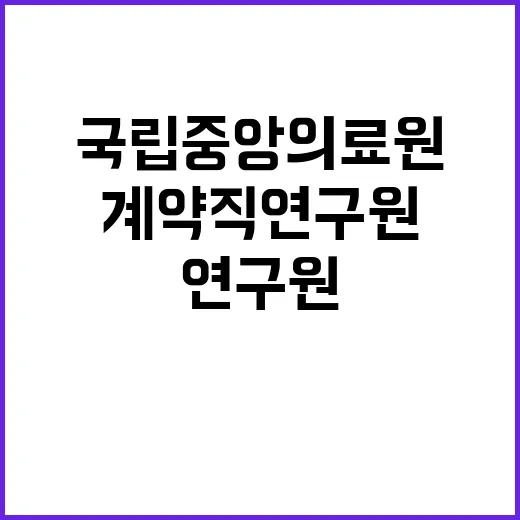 계약직 연구원A(책임의료기관지원팀) 채용 공고