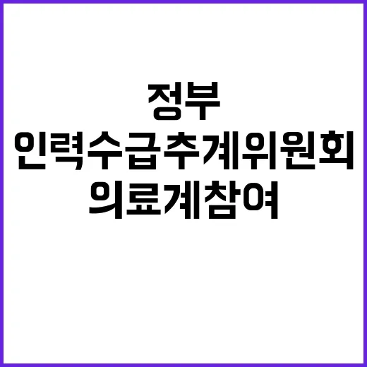 의료계 참여 정부의 인력수급 추계위원회 요청!