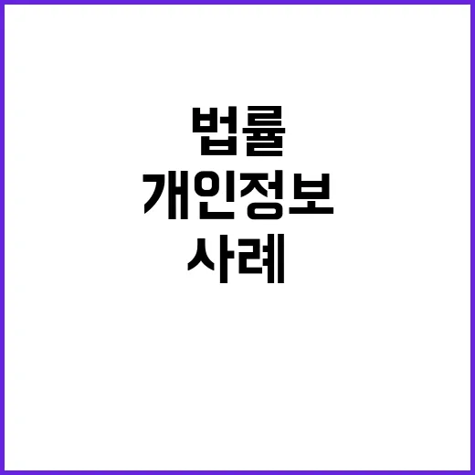 개인정보 이용 법률…