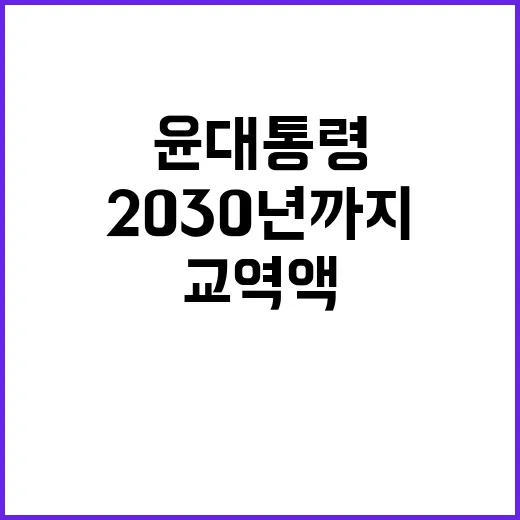 교역액 윤 대통령의 2030년까지 1500억 달러 목표!