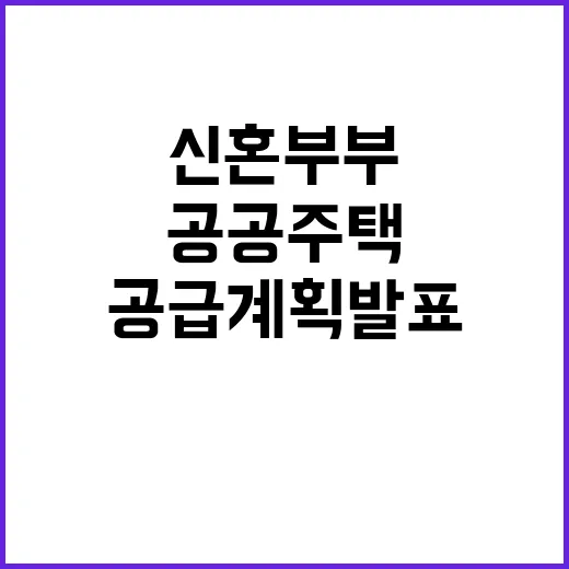 신혼부부 공공주택 정부의 새로운 공급 계획 발표!