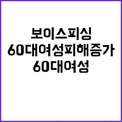 보이스피싱 60대 여성 피해 증가 중!