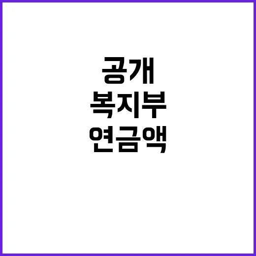 연금액 복지부의 다양한 요인 분석 공개!