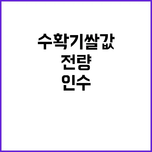 벼 수확기 쌀값 안…