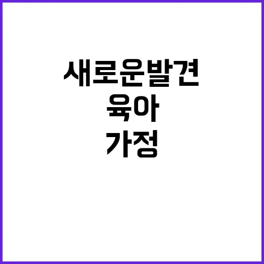 육아 변화 가정에서의 새로운 발견은 무엇?