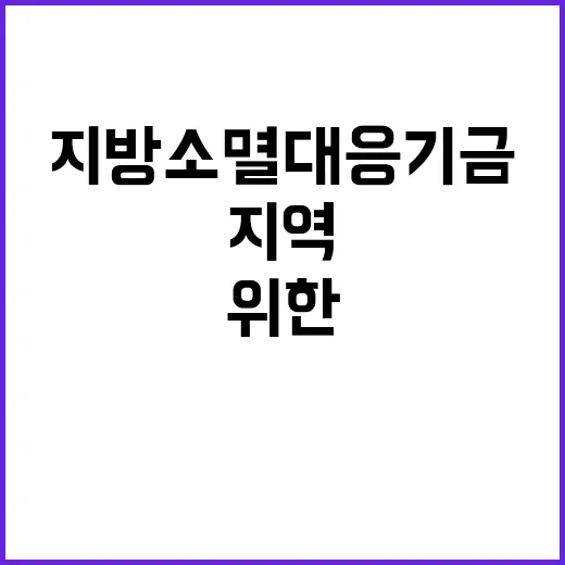 지방소멸대응기금 지…