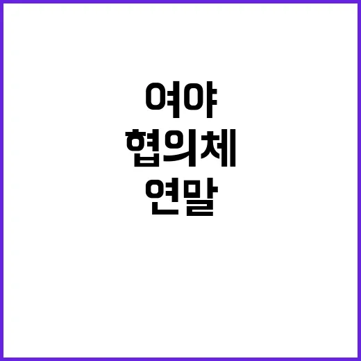 여야 협의체 연말 …