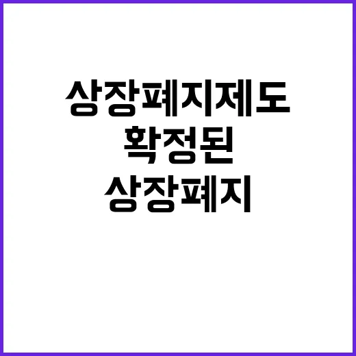 상장폐지 제도 금융…