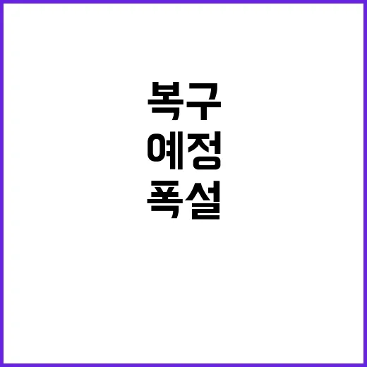 폭설 환경부 조속히…