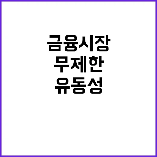 금융시장 유동성 무제한 공급 결정 예고!