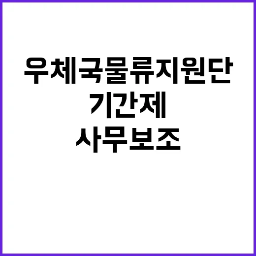 우체국물류지원단 기간제(사무보조직) 채용 공고