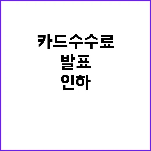 영세·중소가맹점 카드 수수료 대폭 인하 발표!