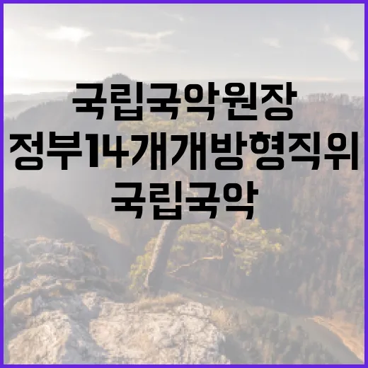 국립국악원장 정부 14개 개방형 직위 모집!