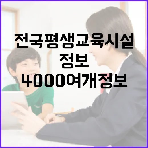 전국 평생교육시설 4000여 개 정보 공개!