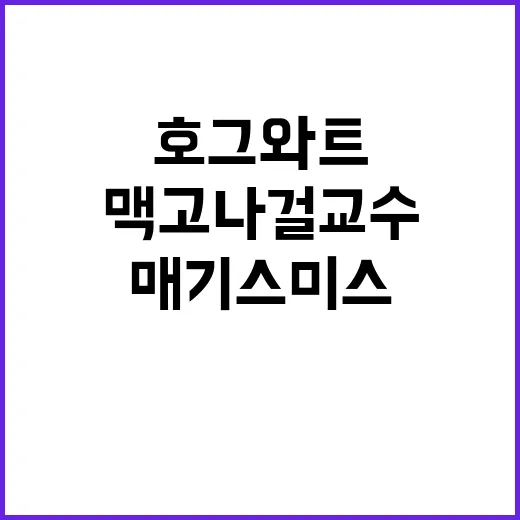 매기 스미스 호그와트의 맥고나걸 교수 별세 소식!