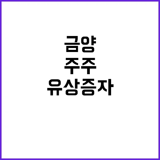 금양의 4500억 유상증자 주주들 주목!