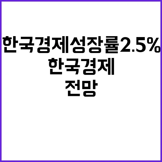 한국 경제성장률 2.5% 안정적 전망에 주목!