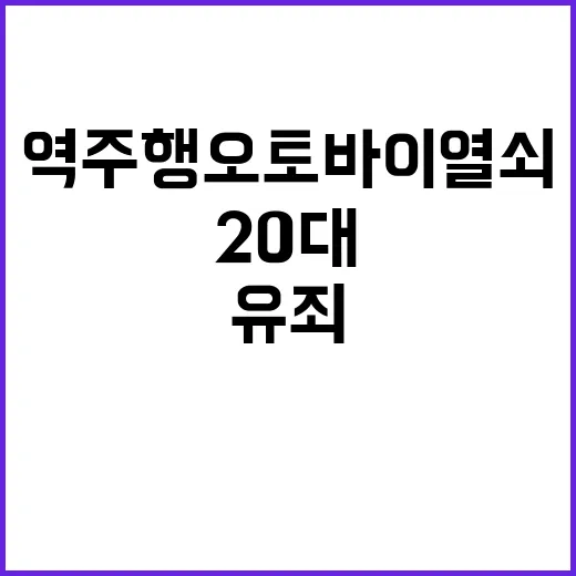 역주행 오토바이 열쇠 훔친 20대 유죄 선고!