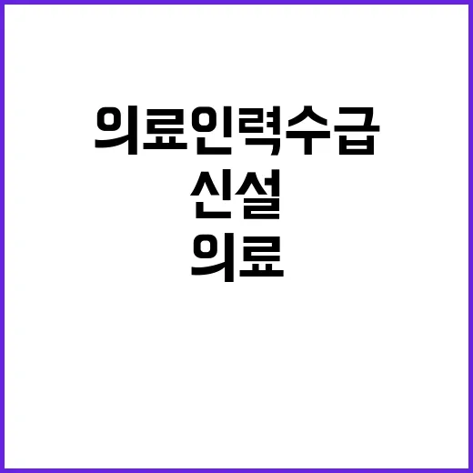 의료인력 수급 대통령실의 대담한 신설 발표!