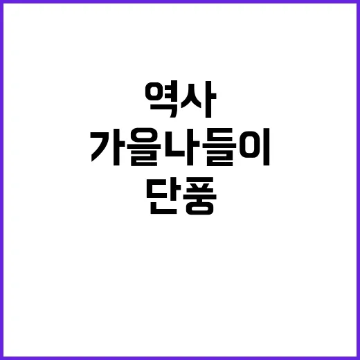 가을 나들이 역사 …