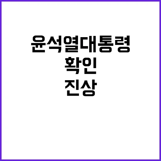 진상 확인! 윤석열…