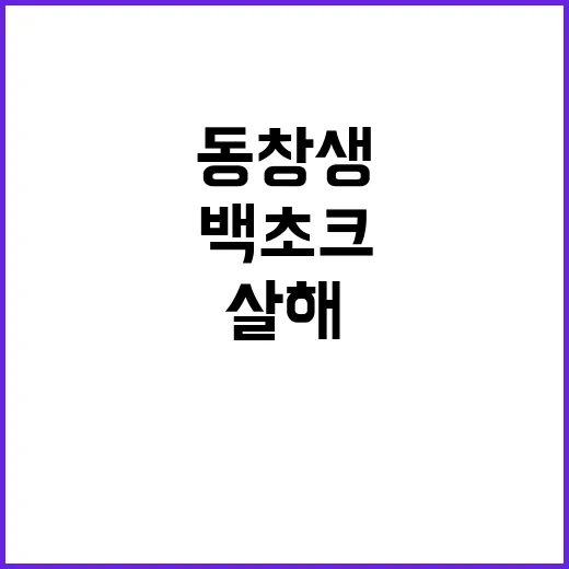 백초크 동창생 살해…