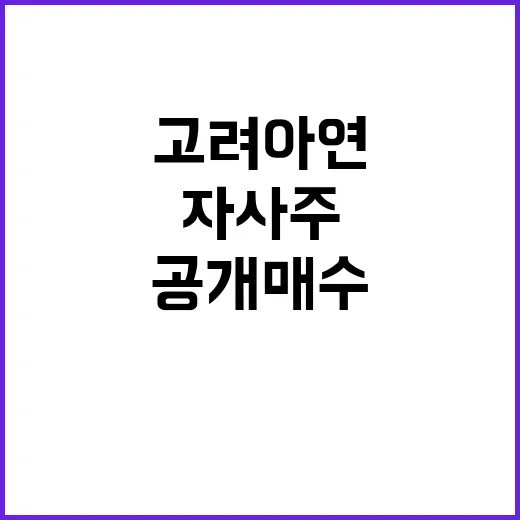 자사주 공개매수 고…