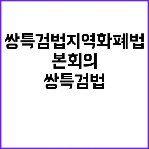 쌍특검법 지역화폐법…