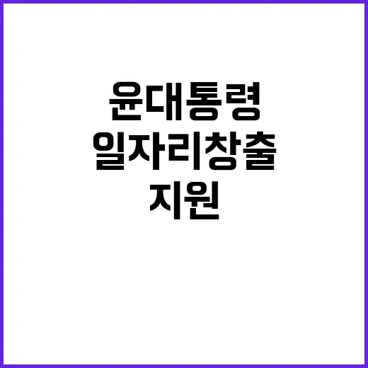 일자리 창출 윤 대…