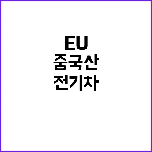 전기차 EU의 중국산에 45.3% 관세 부과!