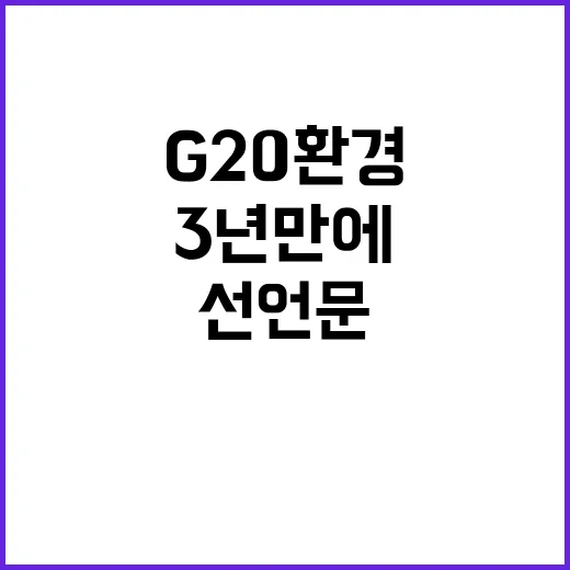 G20 환경 선언문…