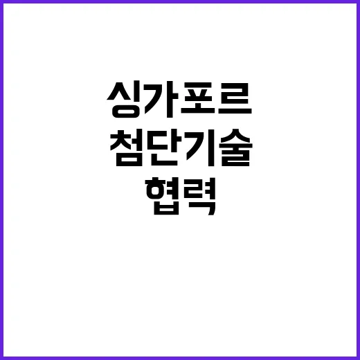 첨단 기술 한싱가포르 협력의 새로운 시대가 온다!